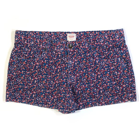 Mossimo Floral Corduroy Shorts Jr 15 Mid-Rise Stretch 4" Inseam - Picture 1 of 6